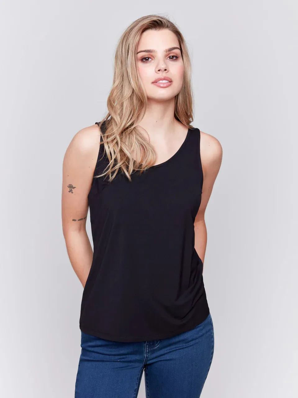 CHARLIE B REVERSIBLES BAMBUS-VISKOSE TANKTOP - SCHWARZ