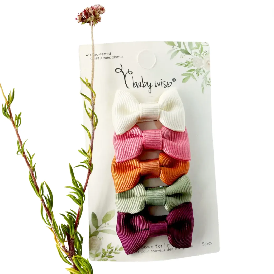 Charlotte Schleifen-Snap-Clips Set von 5 - Pink Fruit von Baby Wisp