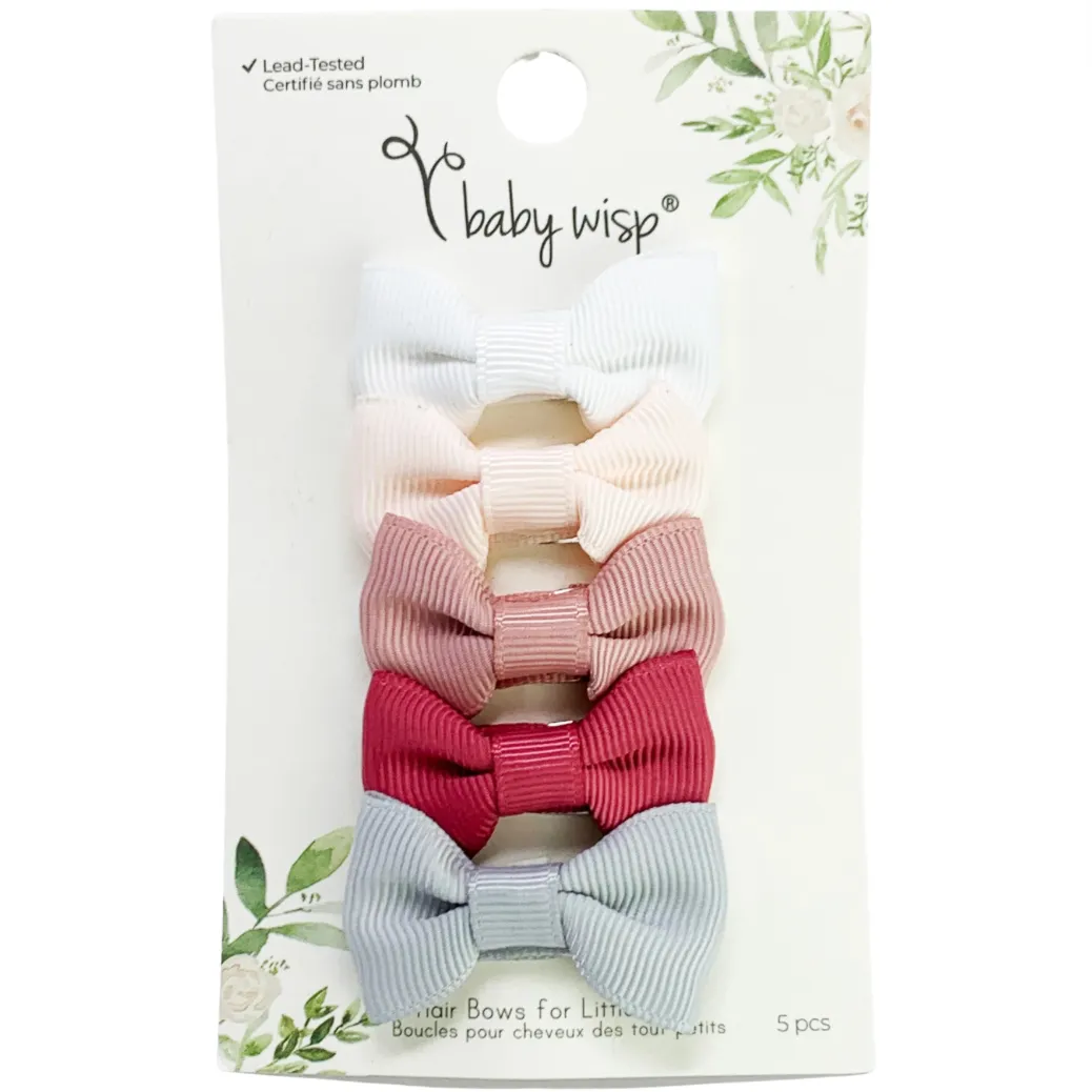 Charlotte Schleifen-Snap-Clips-Set aus 5 Teilen - Hochzeitsglück von Baby Wisp