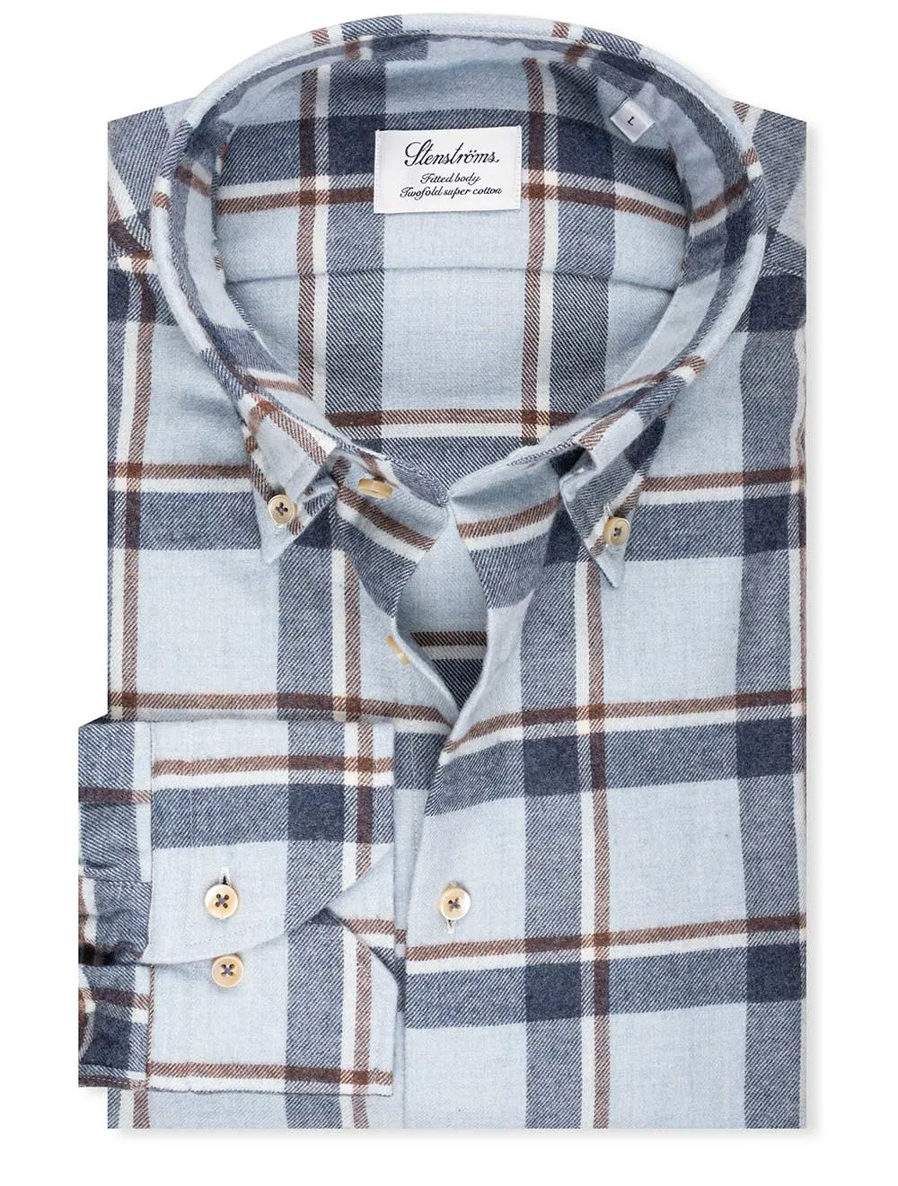 Geprüftes Flanellhemd Blau