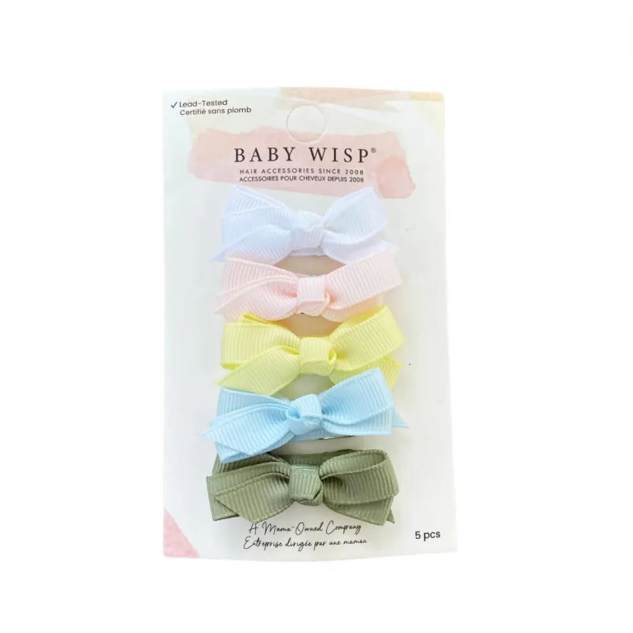Chelsea Grosgrain-Schleifen auf Snap Clips Set von 5 - Pastell Traum von Baby Wisp