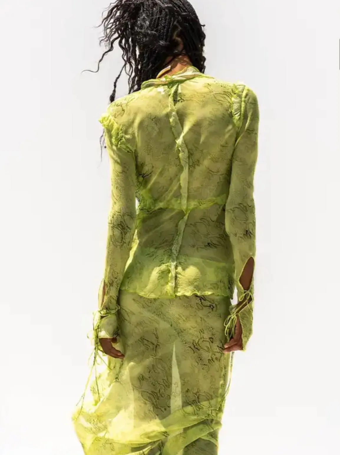 Chiffon-Druck Rock und Top-Set
