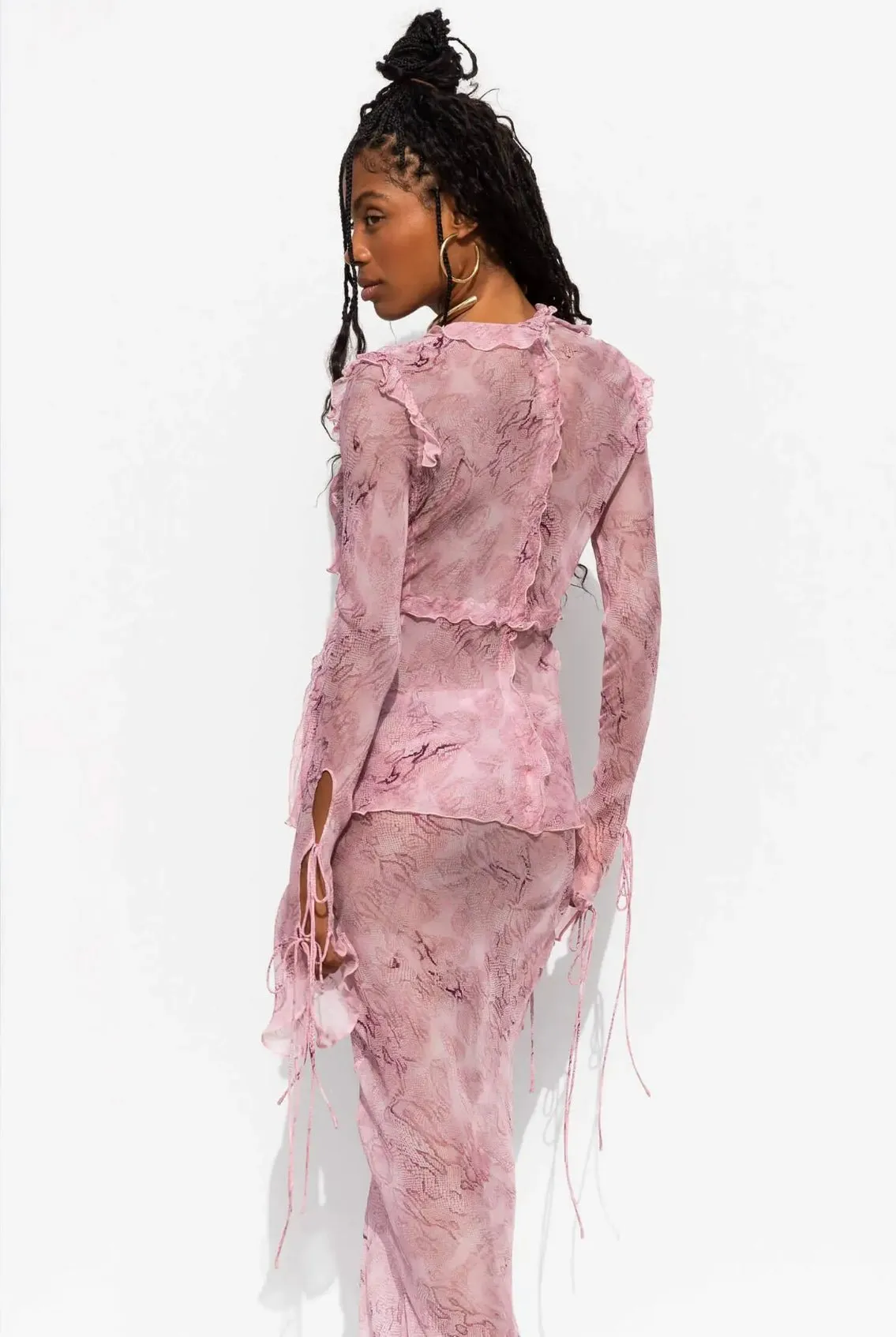 Chiffon-Druck Rock und Top-Set