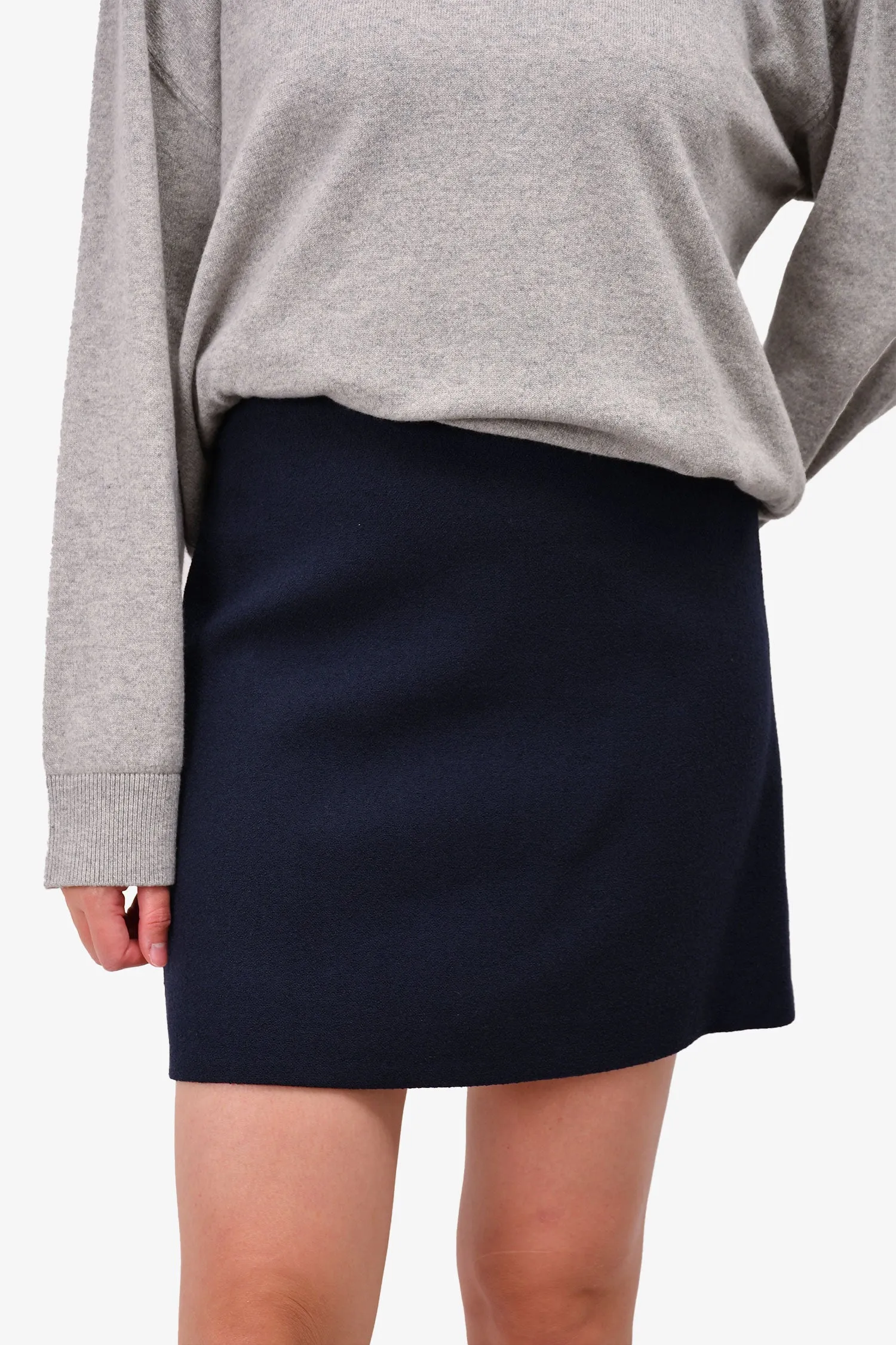 Chloe Navy Woll-Minirock Größe 38