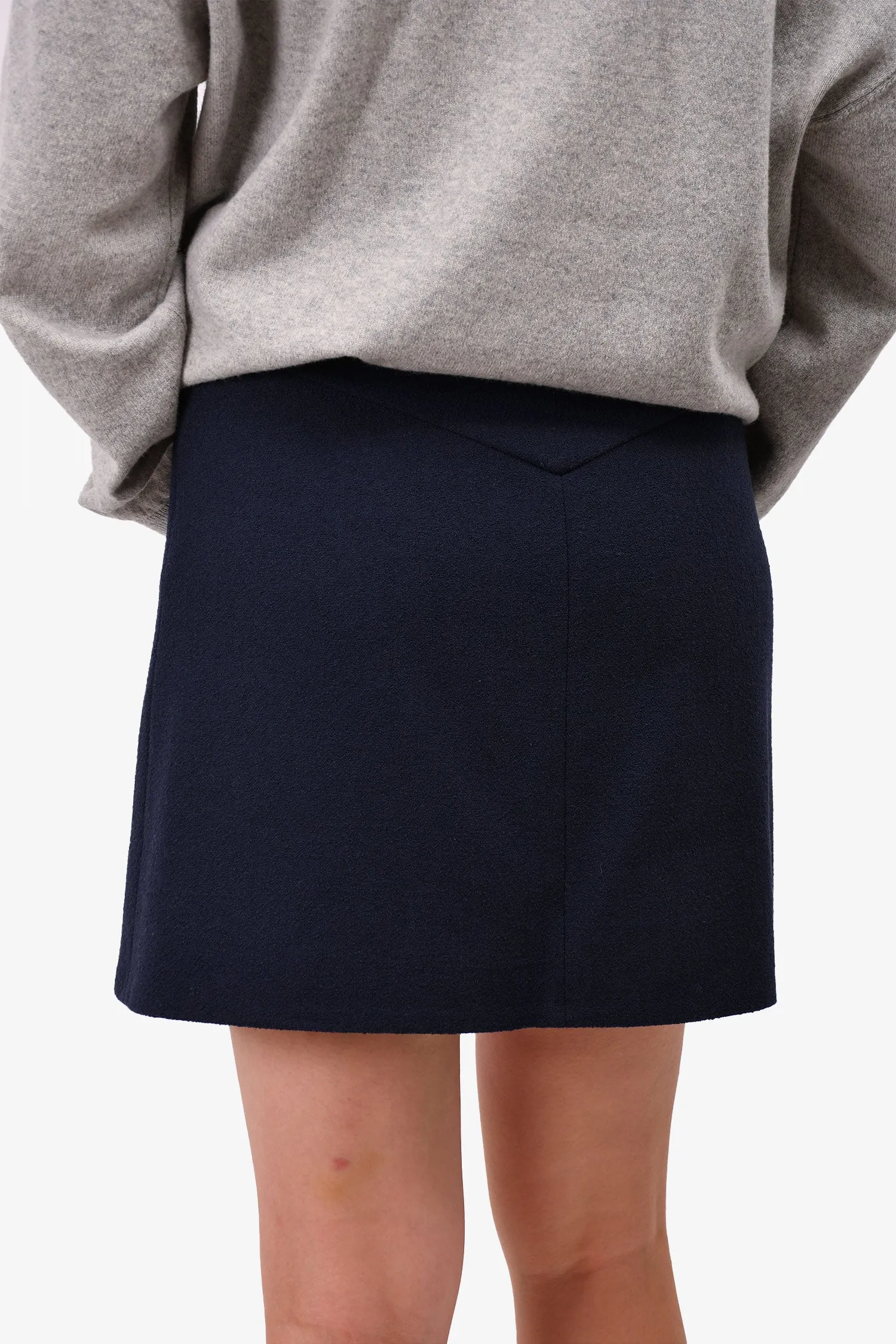 Chloe Navy Woll-Minirock Größe 38