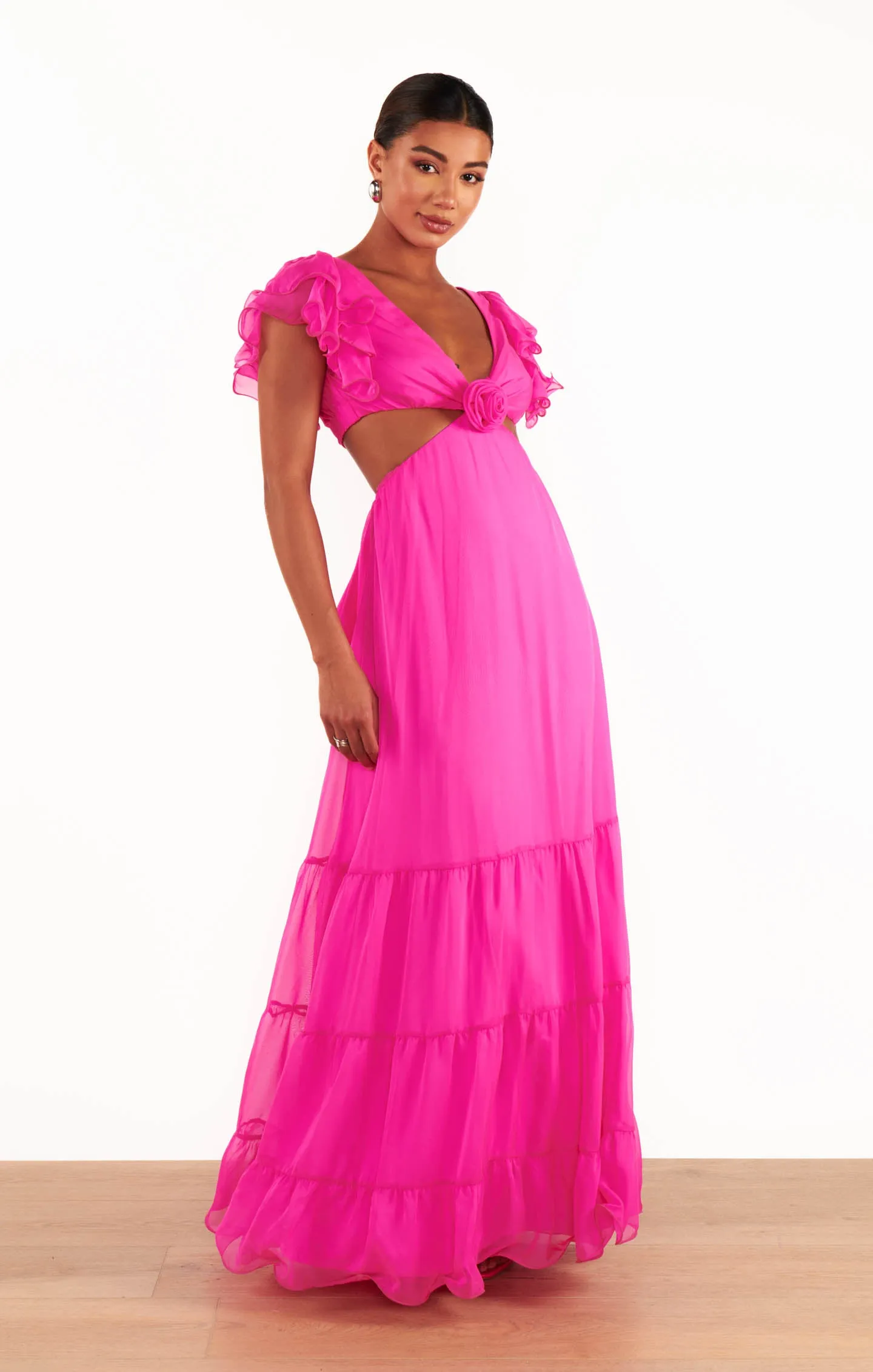 Christine Maxikleid ~ Schockierendes Pink aus Chiffon