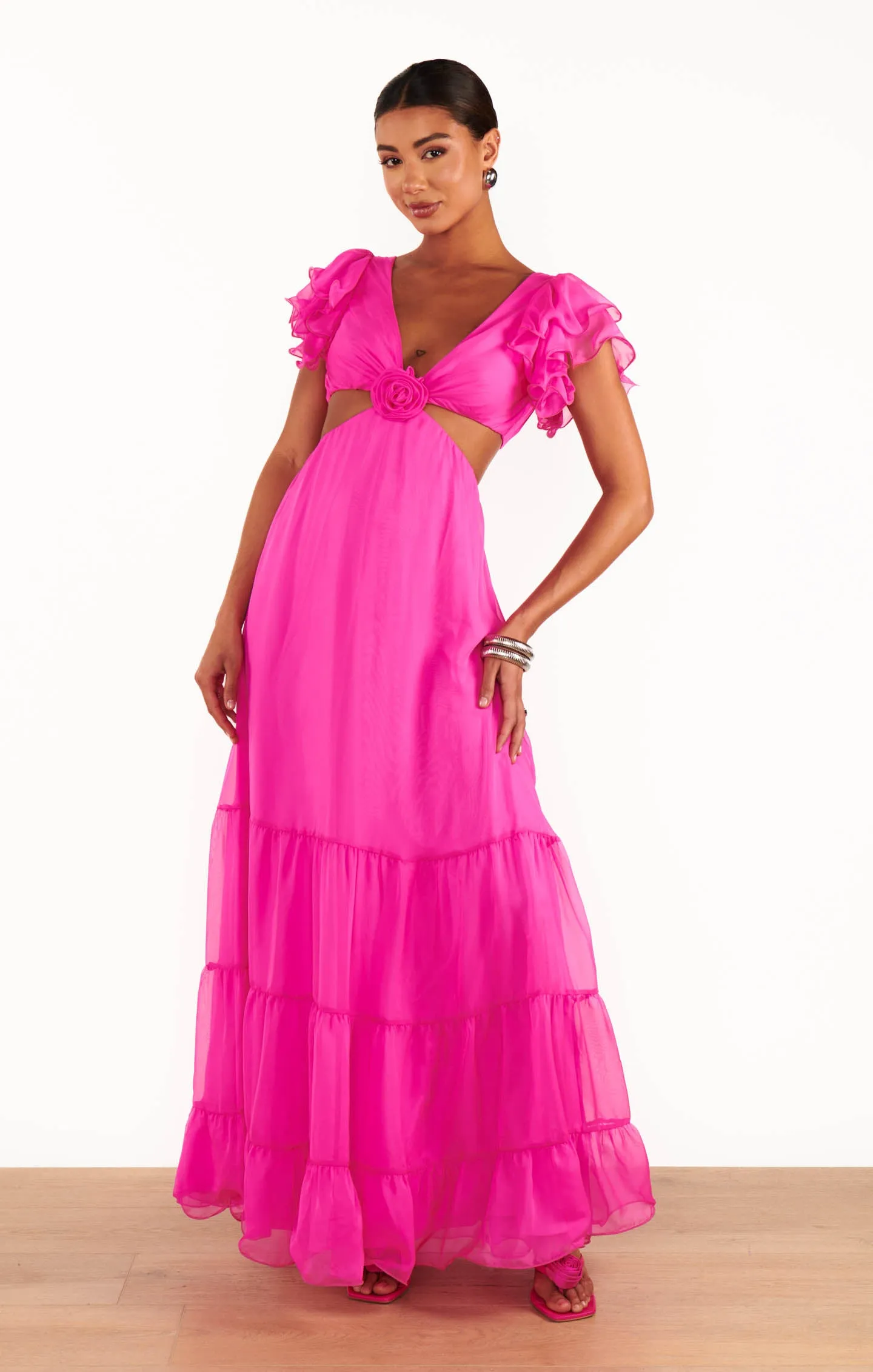 Christine Maxikleid ~ Schockierendes Pink aus Chiffon