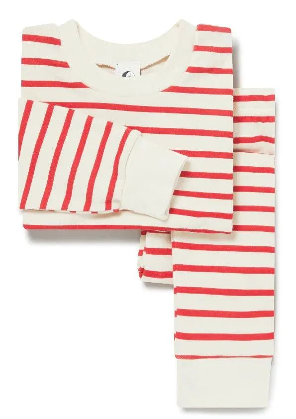 Weihnachts-Kinder-Klassiker-Set - Rot & Haferfarbene Breton-Streifen