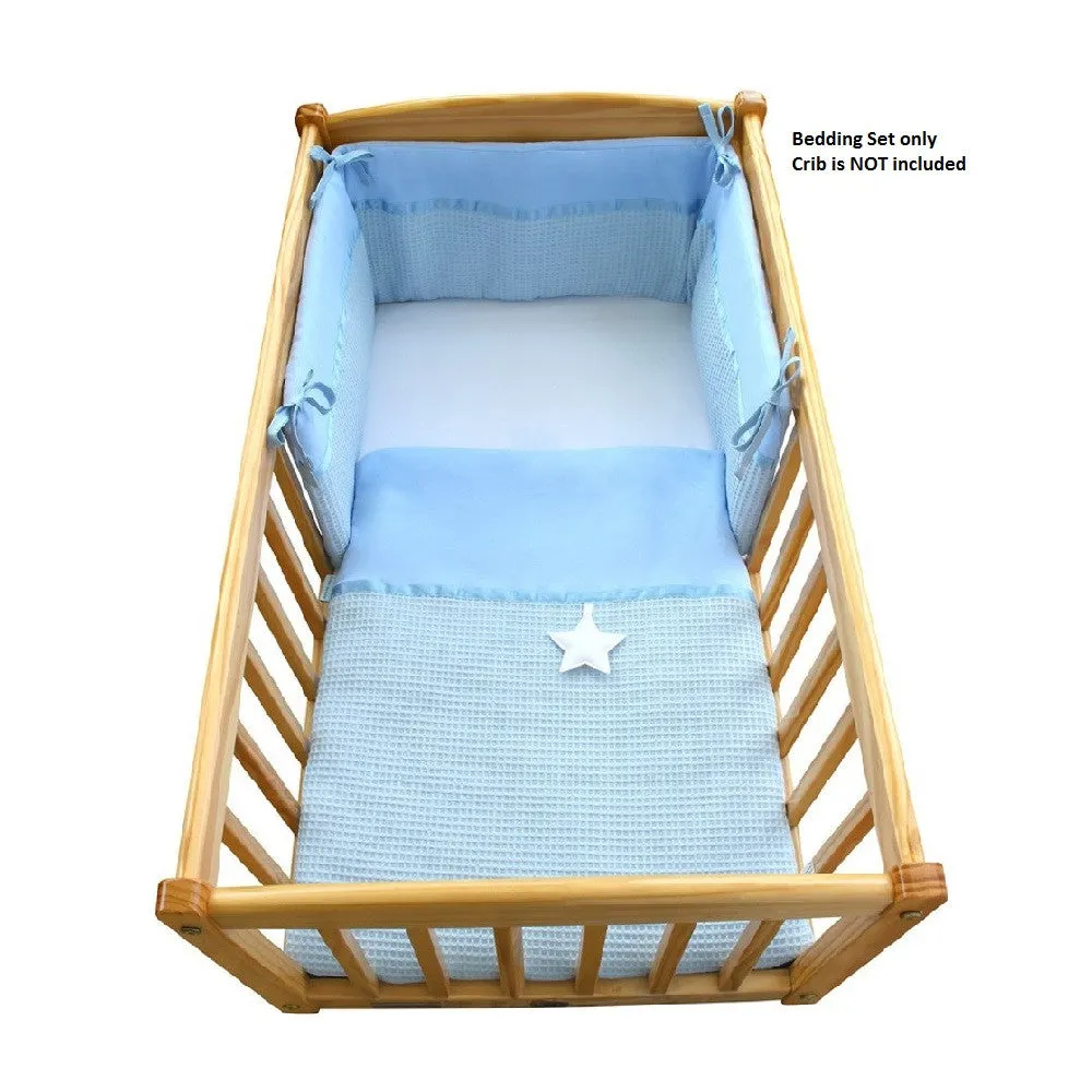 Clair De Lune Waffelstern Babybett-Set (Blau)