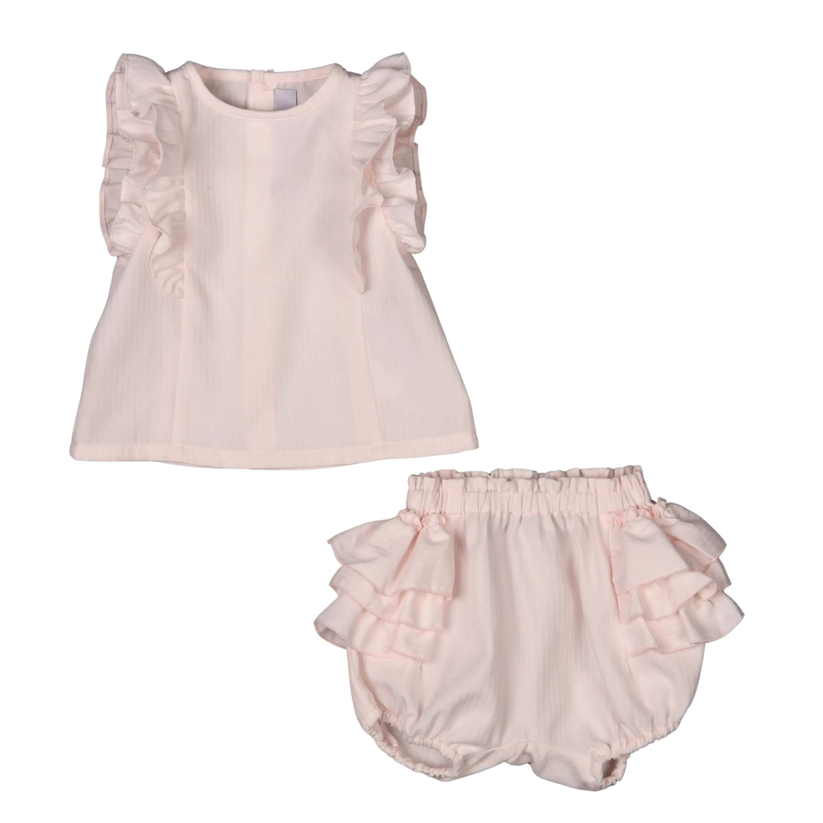 Claire | Rosa Bio-Baumwoll-Shorts-Set für Mädchen Babykids_Bebe-Sweeny