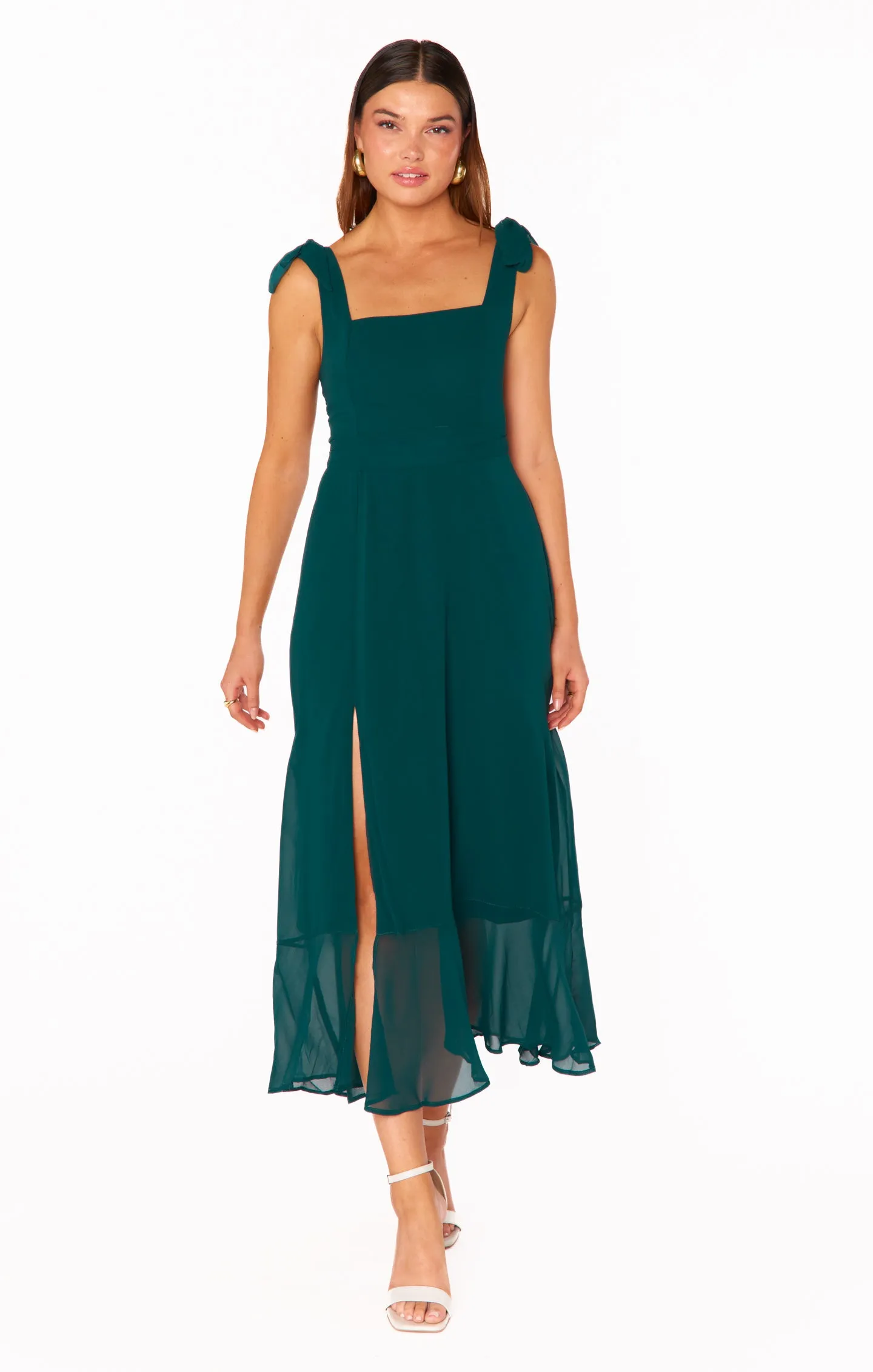 Claire Midi-Kleid ~ Smaragd Chiffon