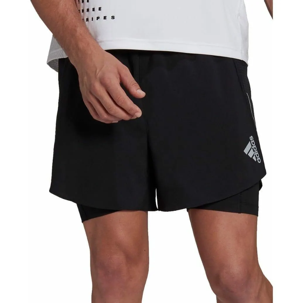 Bekleidung Adidas Herren adidas Designed 4 Run Herren 2 In 1 Laufshorts - Schwarz