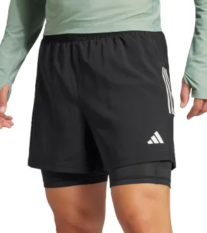 Clothing Adidas  Men adidas Own The Run ClimaCool 2 In 1 Mens Running Shorts - Black