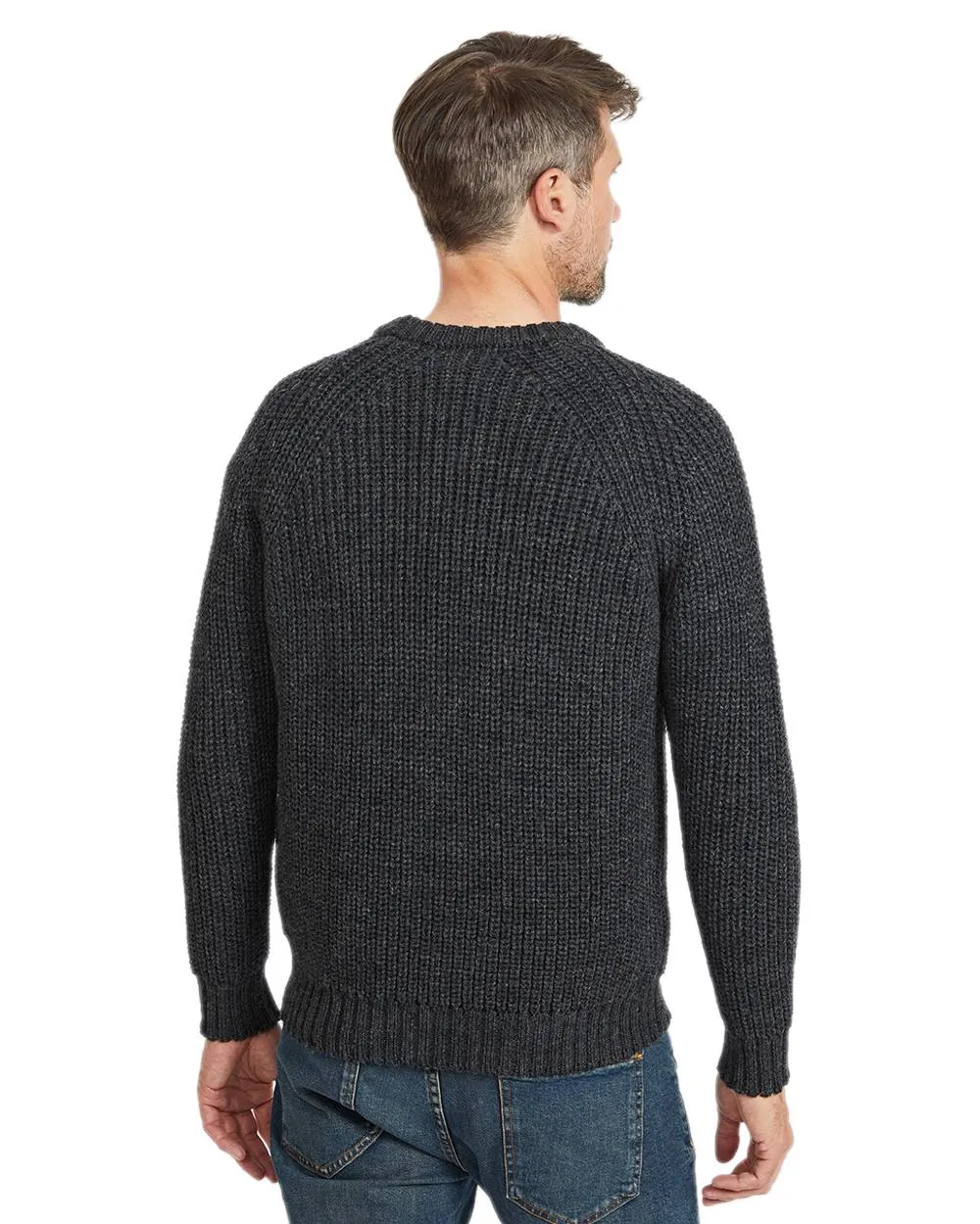 Aran Woollen Mills Aran Herren Fischer-Raglan-Crew-Pullover