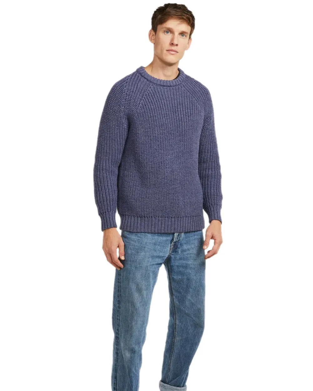 Aran Woollen Mills Aran Herren Fischer-Raglan-Crew-Pullover