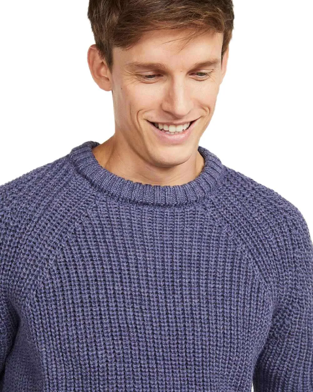Aran Woollen Mills Aran Herren Fischer-Raglan-Crew-Pullover
