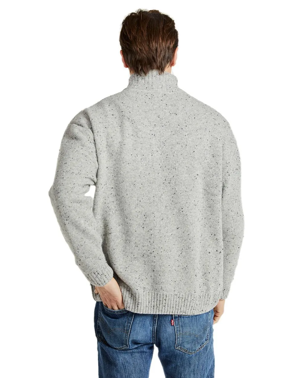 Kleidung Aran Woollen Mills Aran Wolle Reißverschluss Pullover mit Stehkragen