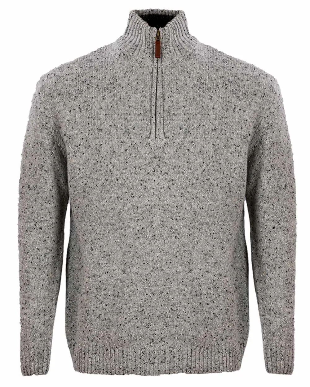 Kleidung Aran Woollen Mills Aran Wolle Reißverschluss Pullover mit Stehkragen
