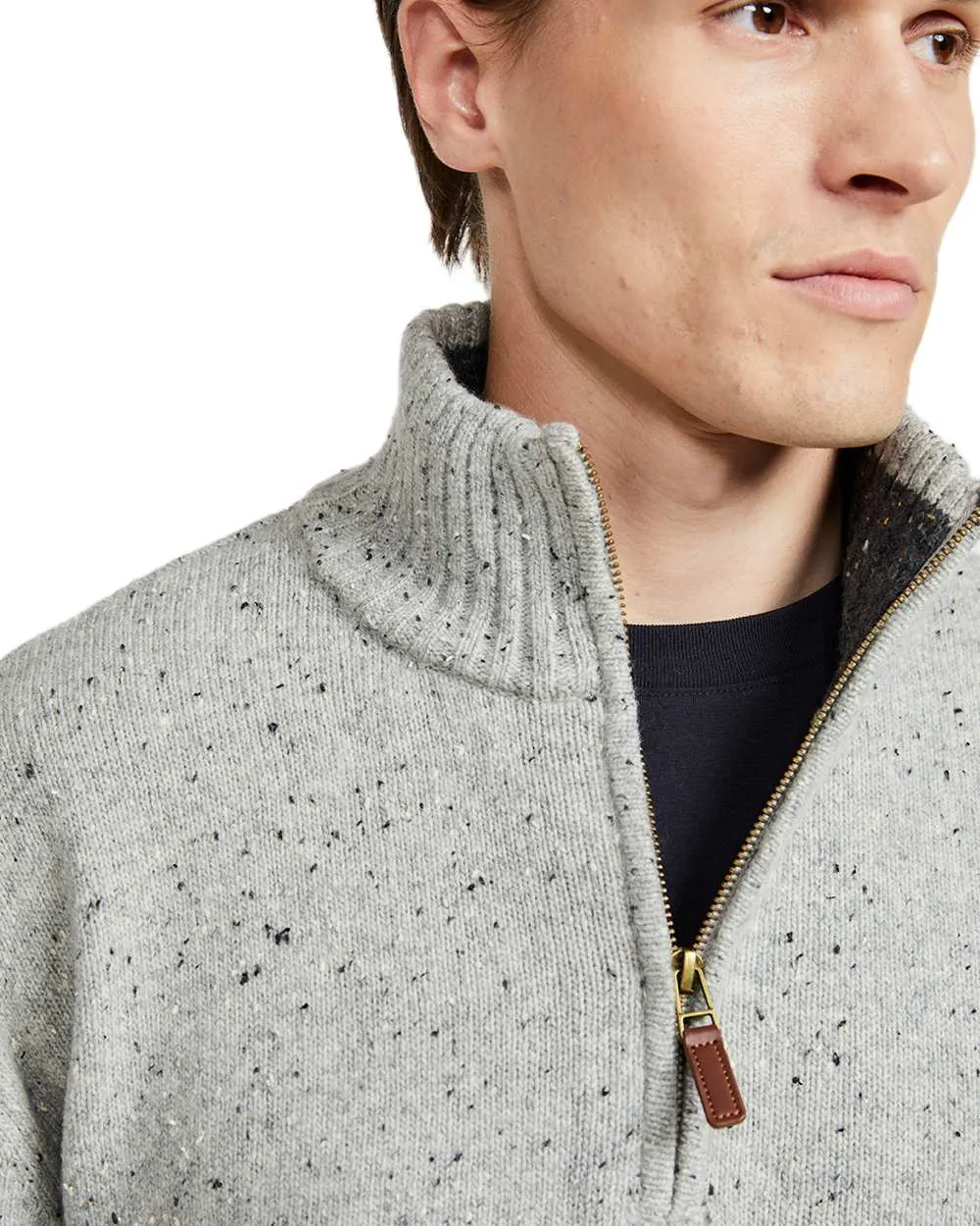 Kleidung Aran Woollen Mills Aran Wolle Reißverschluss Pullover mit Stehkragen