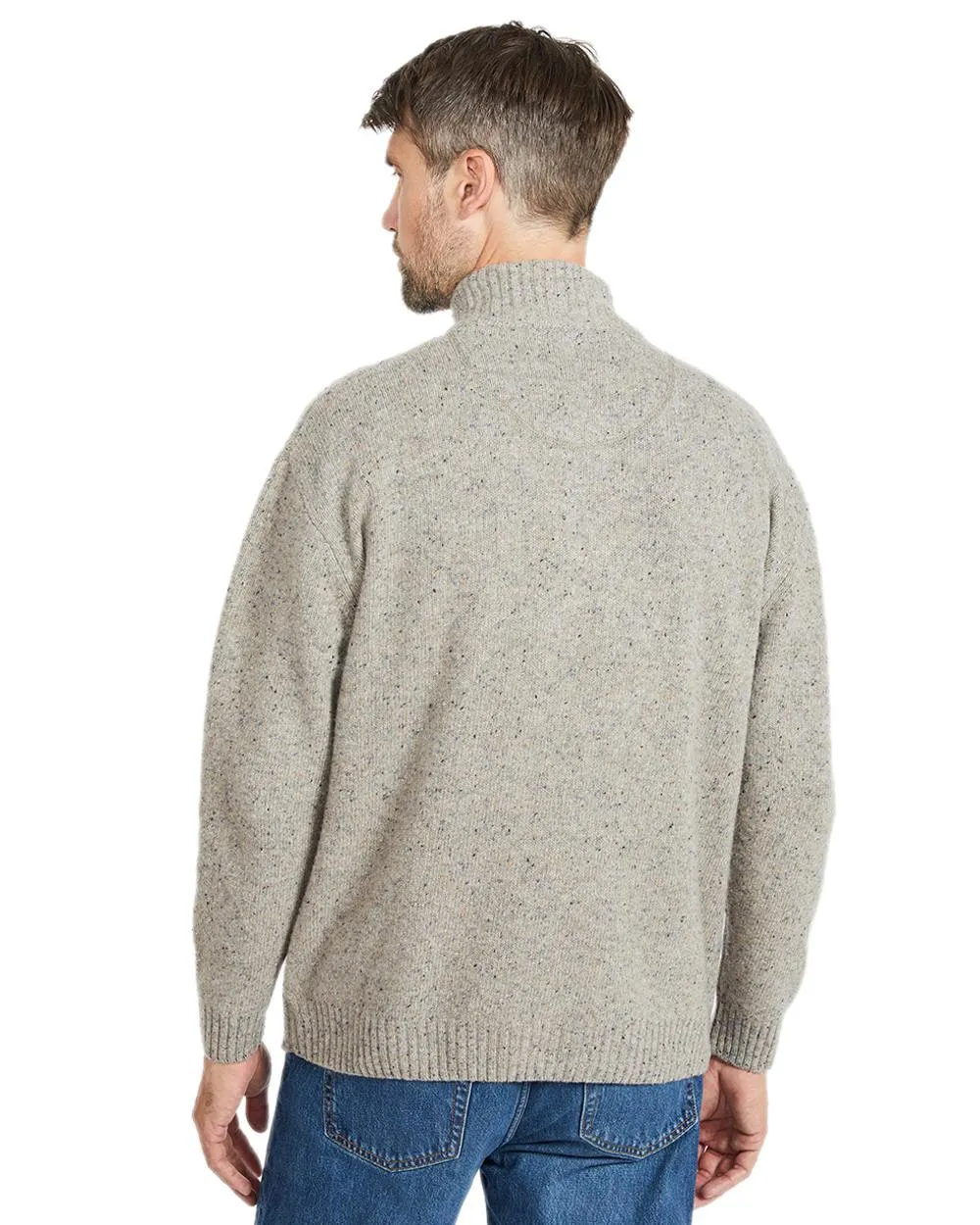 Kleidung Aran Woollen Mills Aran Wolle Reißverschluss Pullover mit Stehkragen