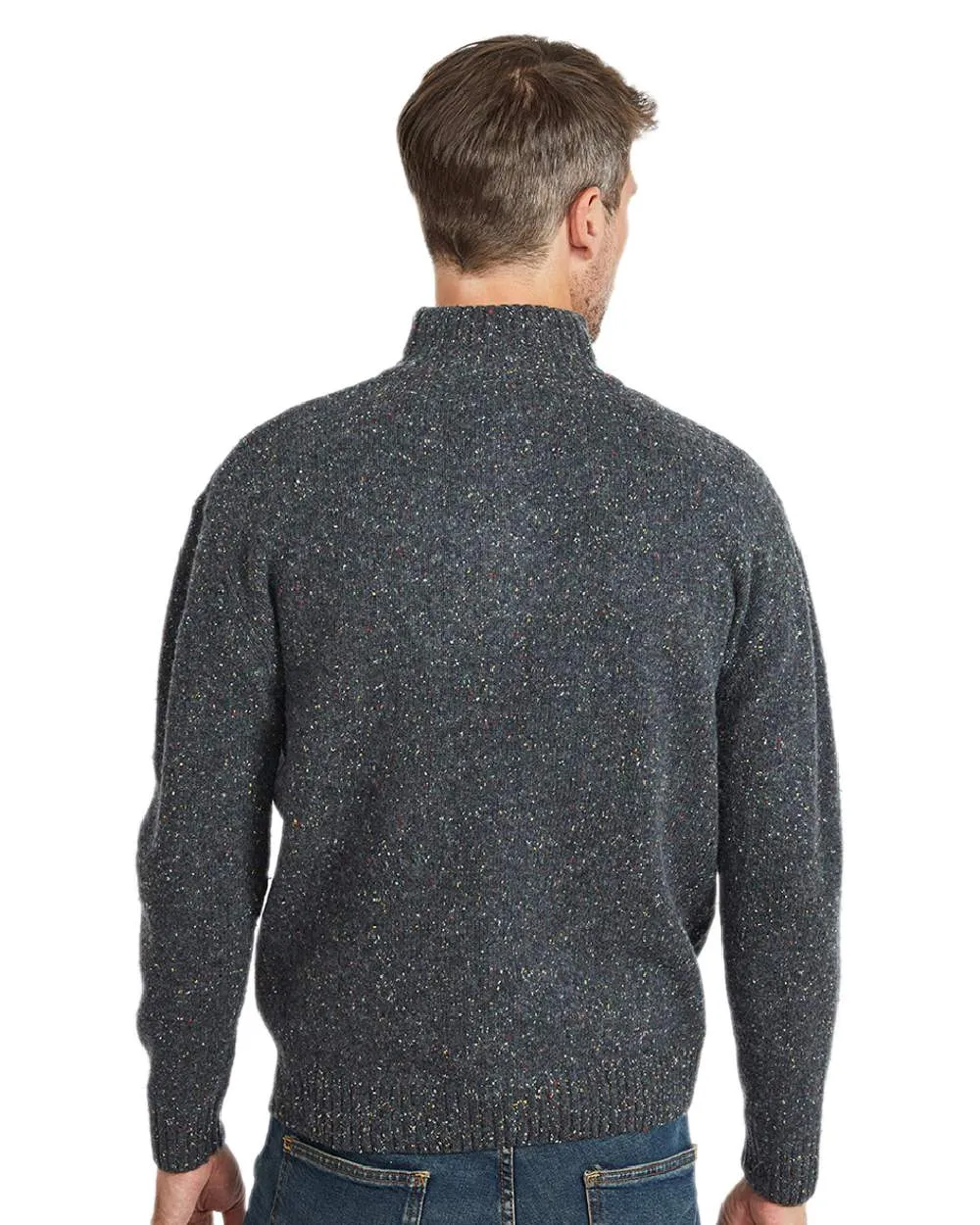 Kleidung Aran Woollen Mills Aran Wolle Reißverschluss Pullover mit Stehkragen