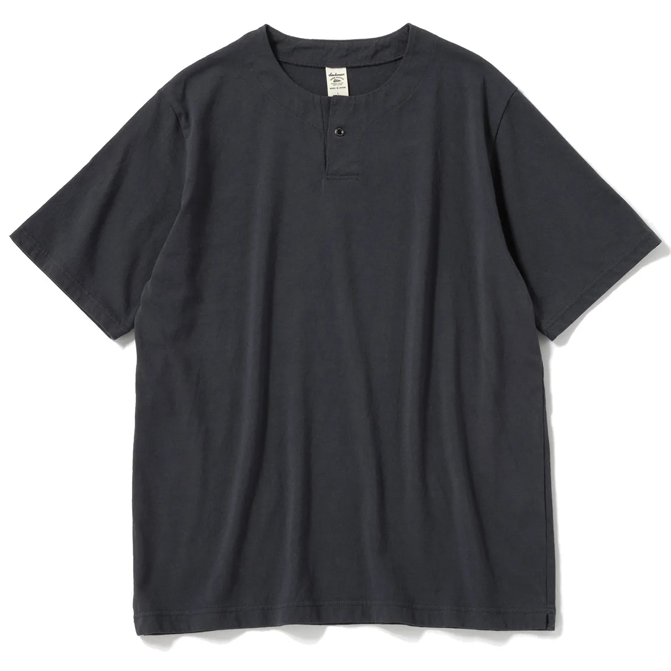 Jackman Herren Jackman Henleykragen Kurzarm T-Shirt Dunkelblau Grau