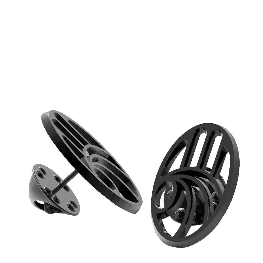 Kleidung Linke Hand Männer Linke Hand Schablonen-Pin-Anstecker Schwarz