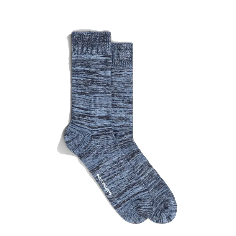 Bekleidung Norse Projects Herren Norse Projects Bjarki Blend Socken Stahlblau