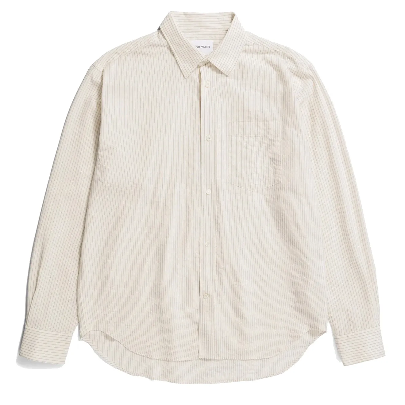 Kleidung Norse Projects Herren Norse Projects Mo Übergroßes Gestreiftes Hemd Ecru
