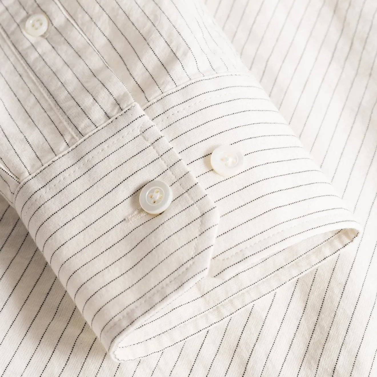 Kleidung Norse Projects Herren Norse Projects Mo Übergroßes Gestreiftes Hemd Ecru