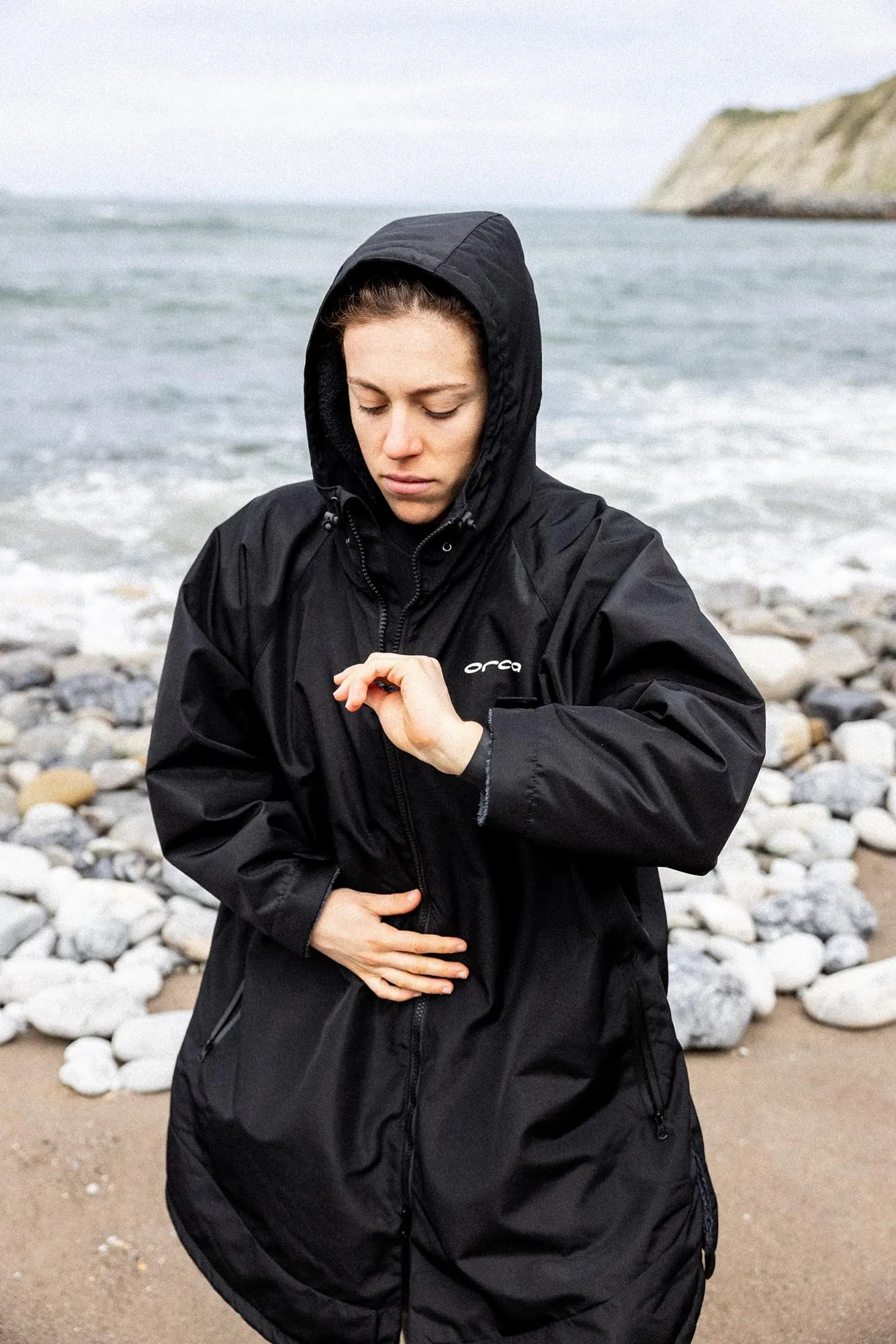 Kleidung Orca Neoprenanzug Herren Orca Thermoparka Umziehrobe - Schwarz