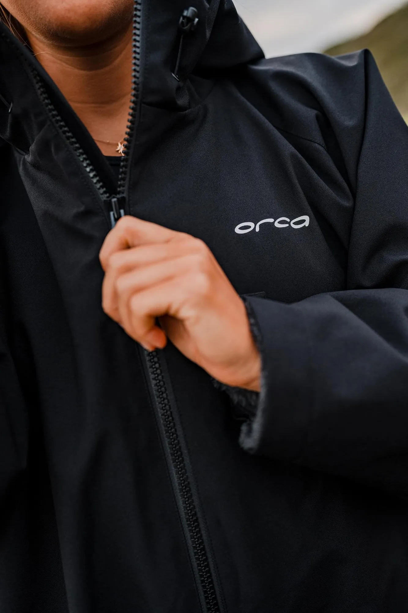 Kleidung Orca Neoprenanzug Herren Orca Thermoparka Umziehrobe - Schwarz