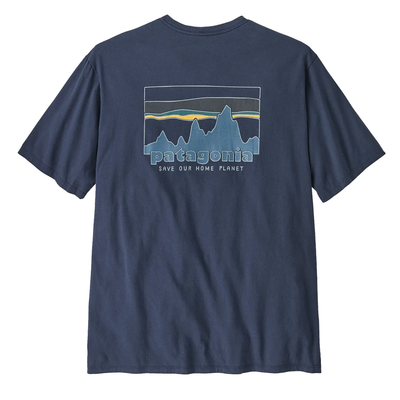 Kleidung Patagonia T-Shirts Herren Patagonia '73 Skyline Bio-T-Shirt Neu Marineblau