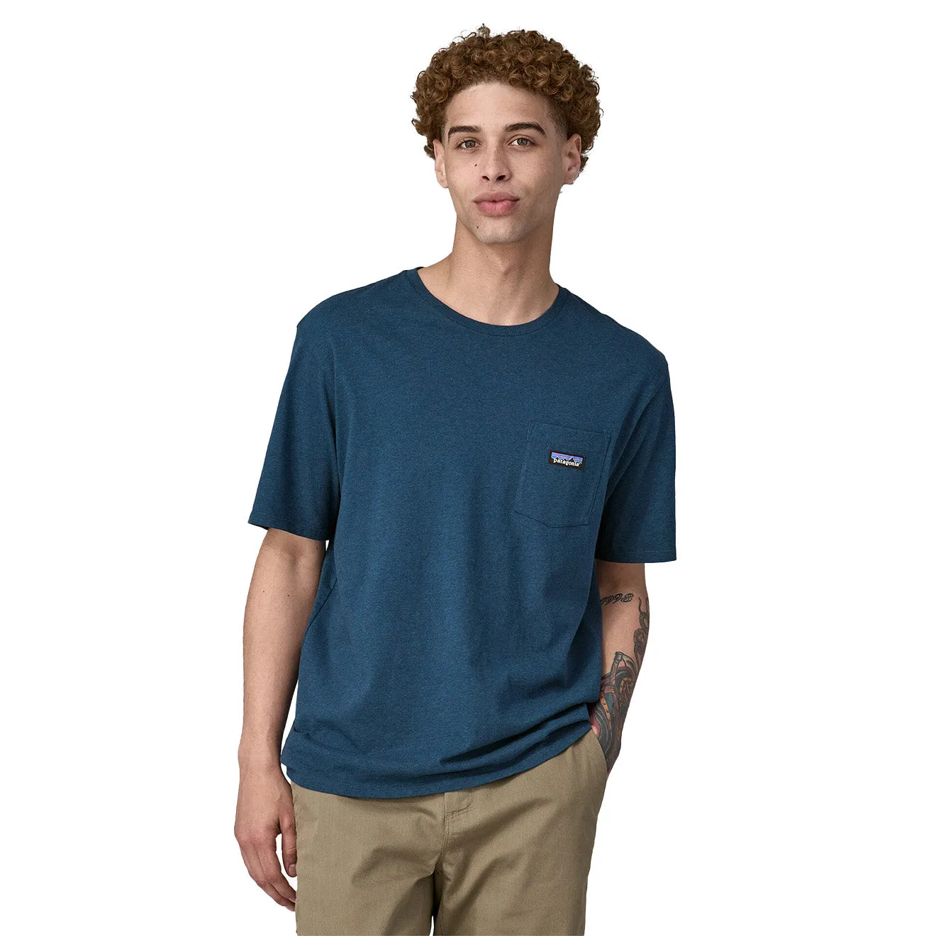 Bekleidung Patagonia T-Shirts Herren Patagonia Daily Pocket T-Shirt Tidepool Blau