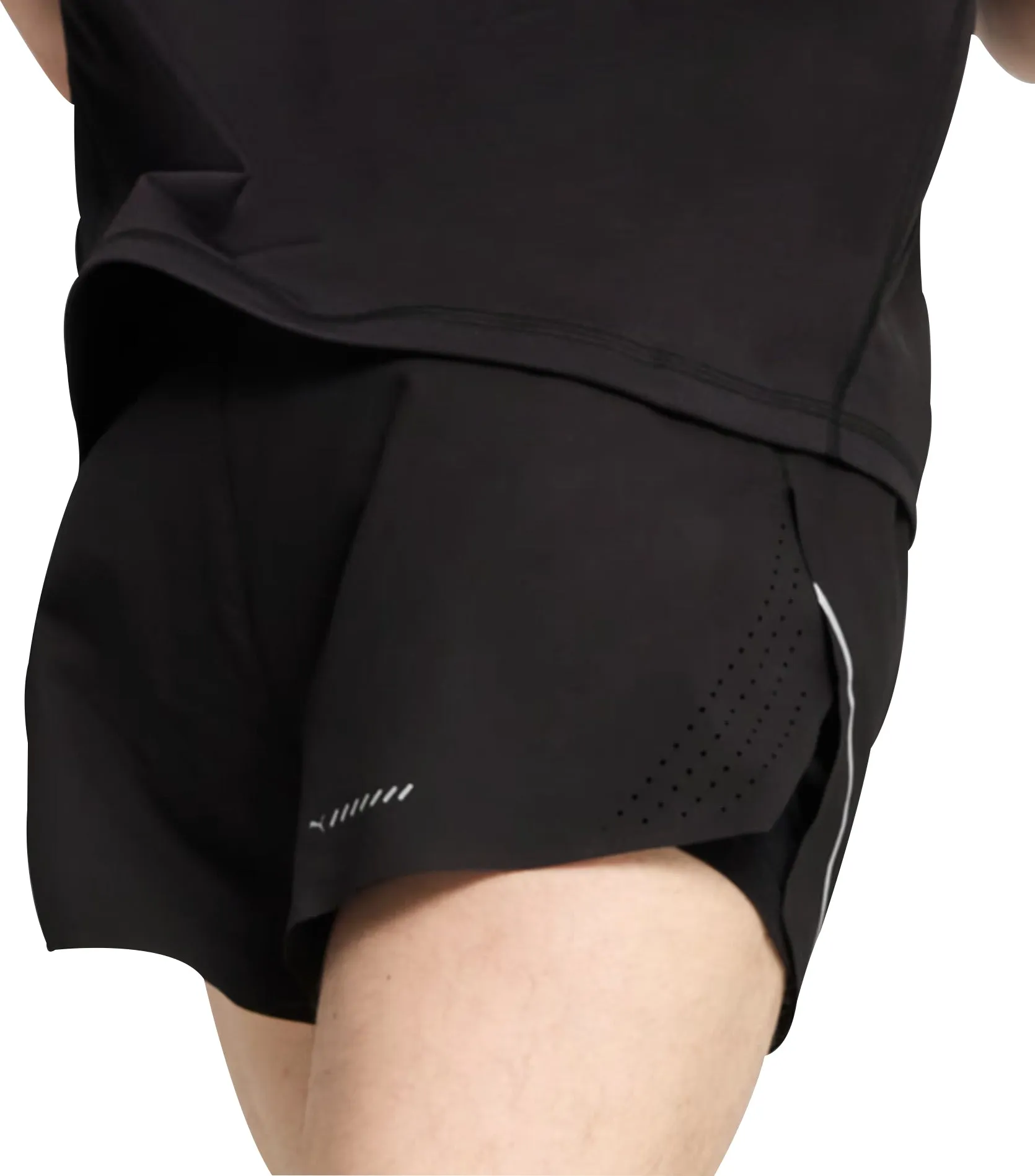 Bekleidung Puma Herren Puma Raceday Ultraweave 3 Zoll geteilte Herren Laufshorts - Schwarz