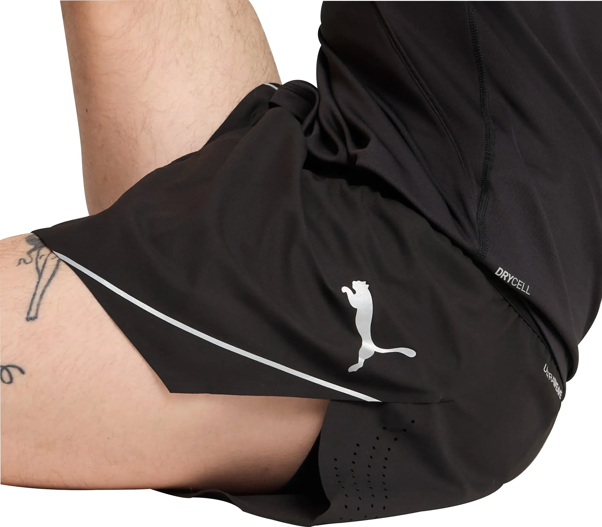 Bekleidung Puma Herren Puma Raceday Ultraweave 3 Zoll geteilte Herren Laufshorts - Schwarz