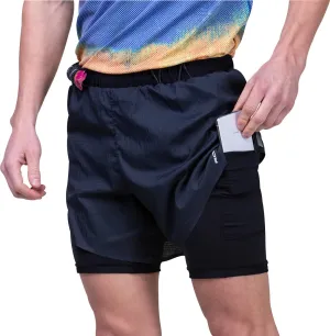 Clothing Ronhill  Men Ronhill Tech Race Twin 2 In 1 Mens Running Shorts - Black