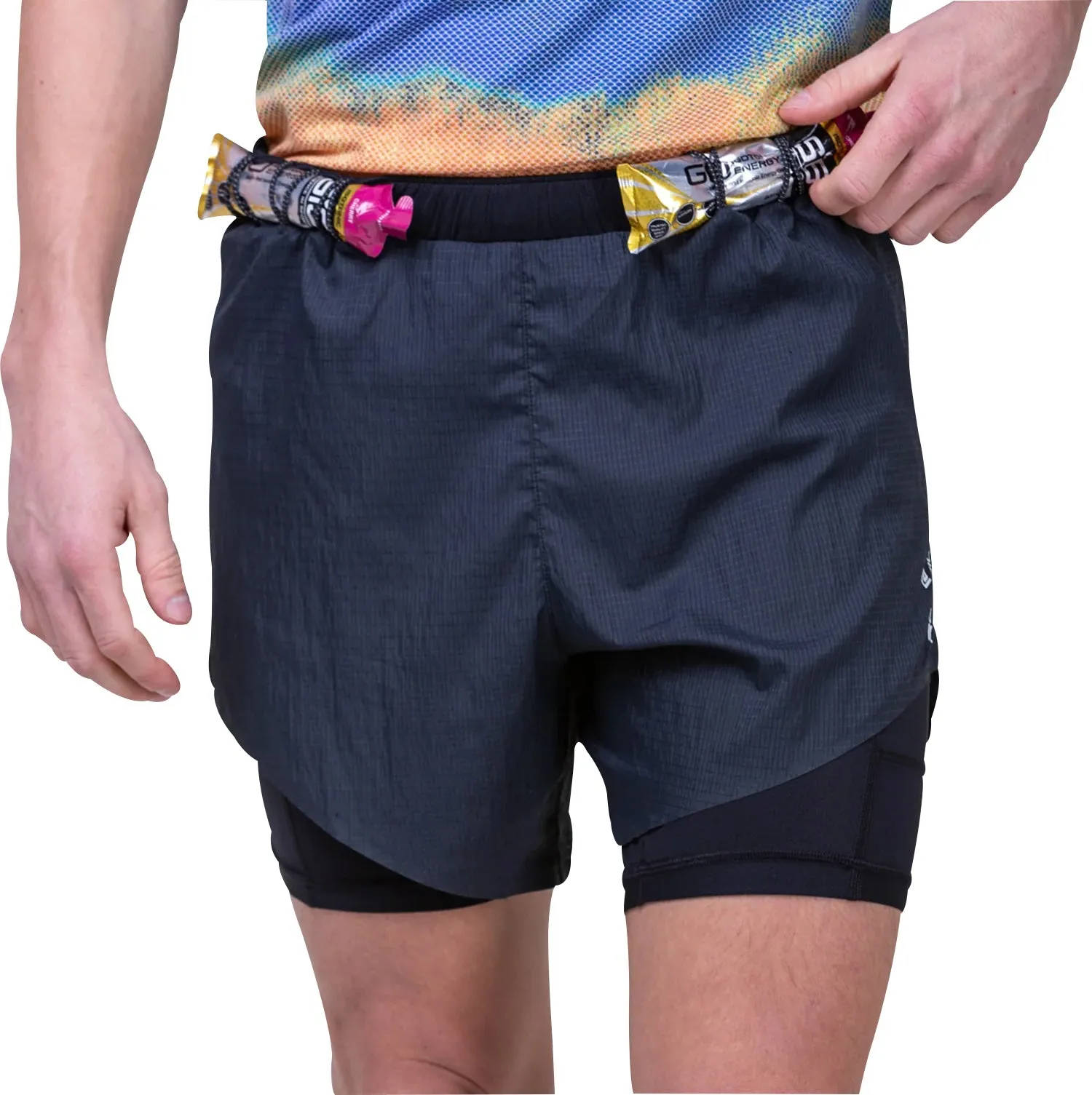 Bekleidung Ronhill Herren Ronhill Tech Race Twin 2 In 1 Herren Laufshorts - Schwarz