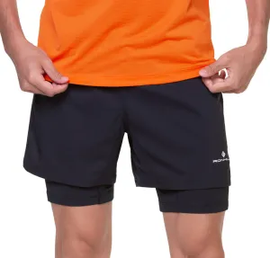 Clothing Ronhill  Men Ronhill Tech Twin 2 In 1 Mens Running Shorts - Black