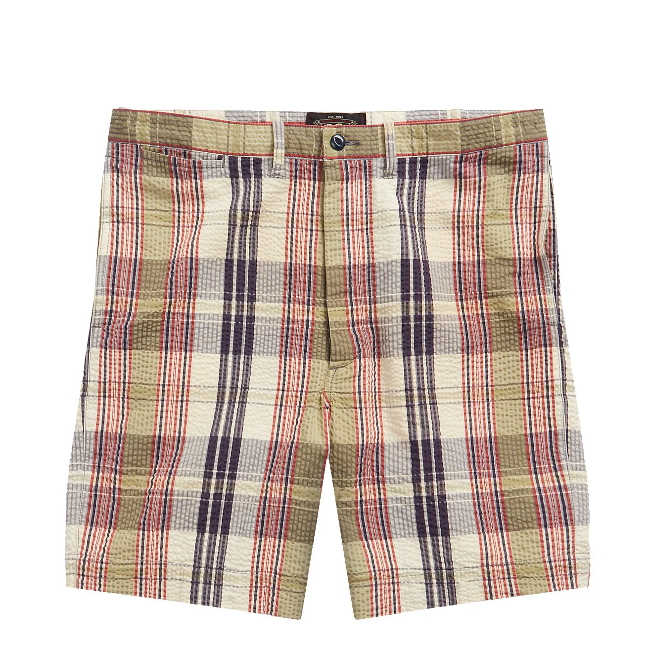 Bekleidung RRL von Ralph Lauren Herren RRL von Ralph Lauren Offiziers-Seersucker-Madras-Shorts Mehrfarbig Blau