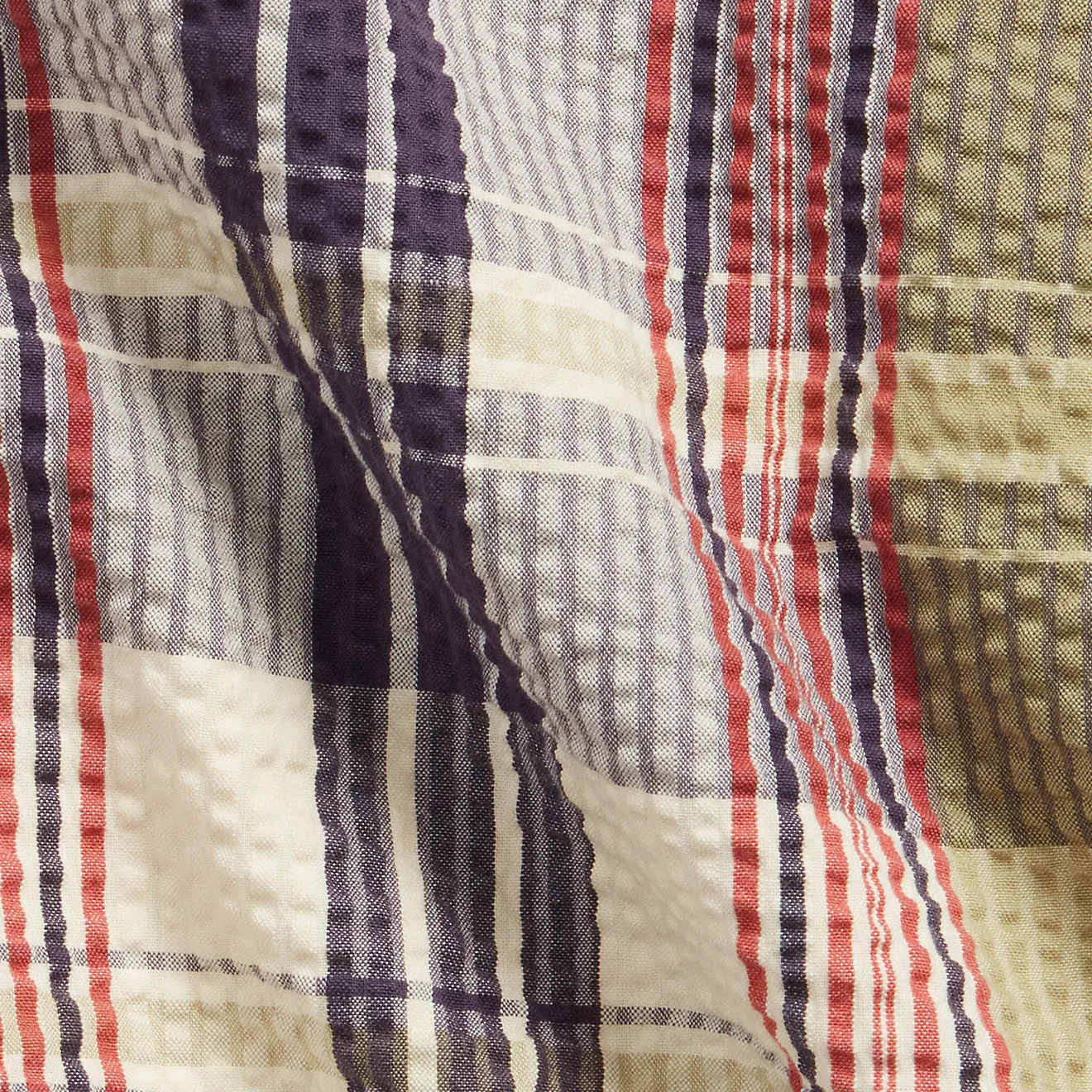 Bekleidung RRL von Ralph Lauren Herren RRL von Ralph Lauren Offiziers-Seersucker-Madras-Shorts Mehrfarbig Blau