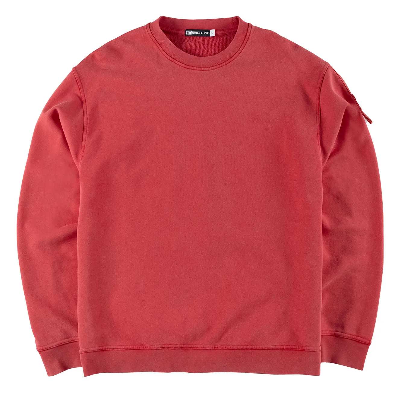 Kleidung St95 Herren ST95 Luna Nucleo Übergroßes Crew Sweatshirt Gewaschen Rot