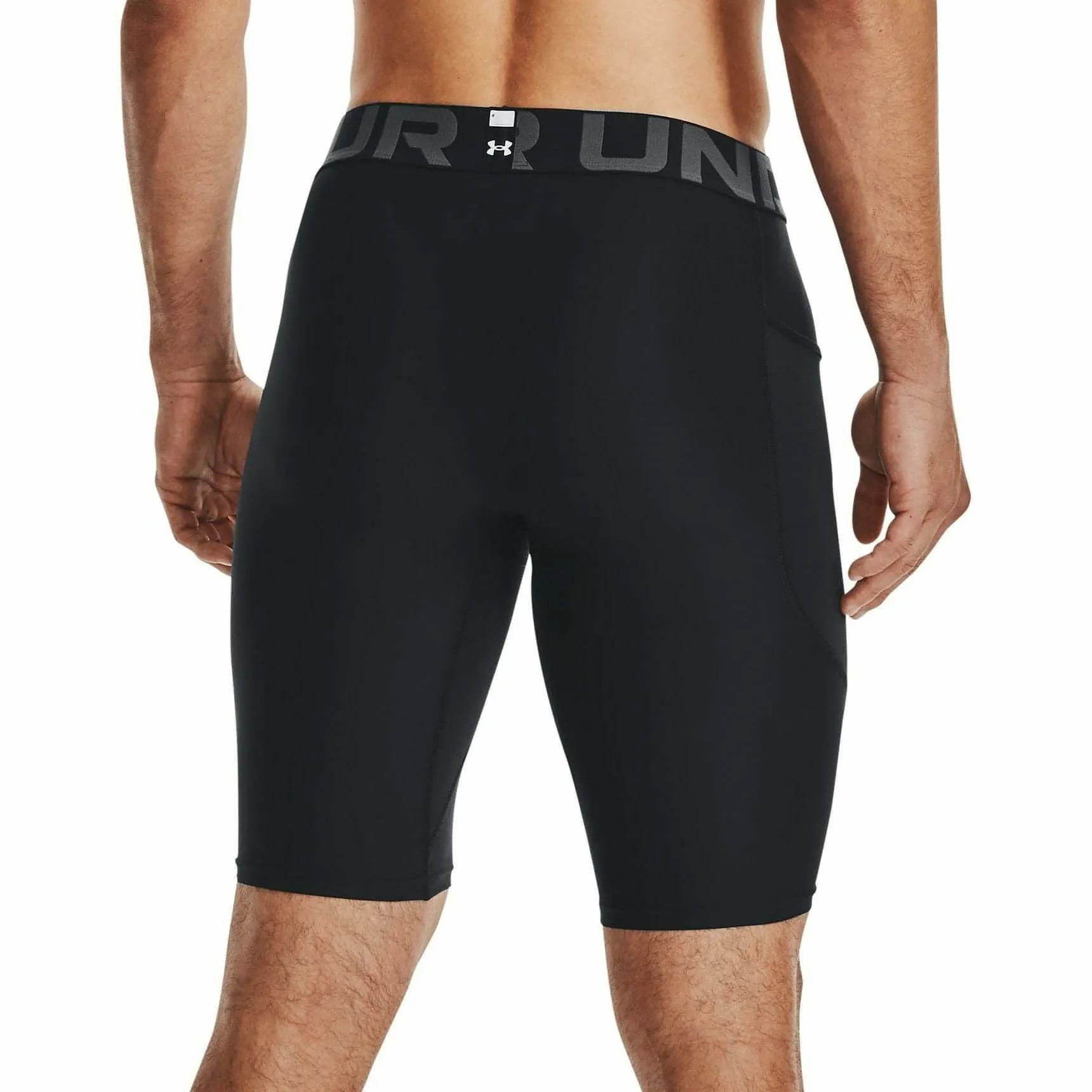 Bekleidung Under Armour Herren Under Armour HeatGear Pocket Lange Herren Kompressionsshorts - Schwarz