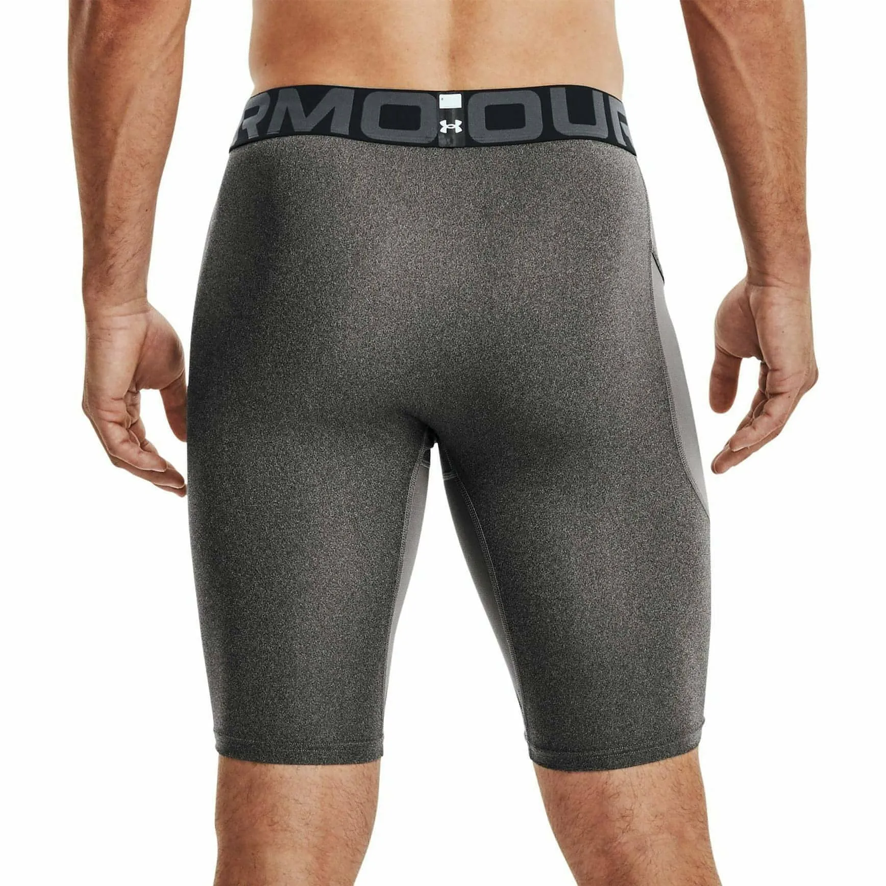 Unterwäsche Under Armour Herren Under Armour HeatGear Pocket Lange Herren Kompressionsshorts - Grau