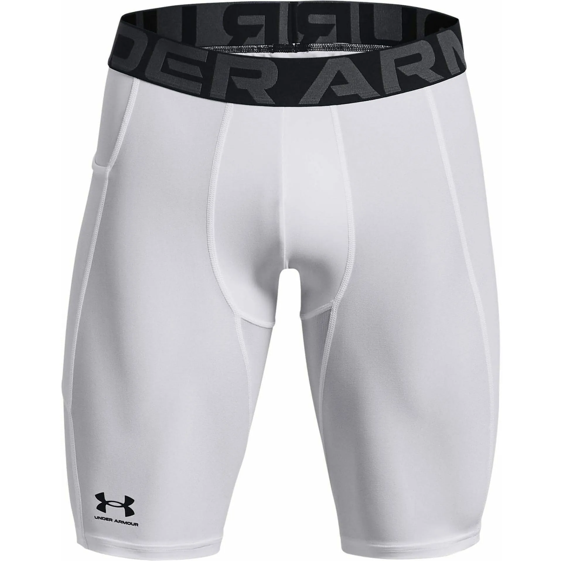 Unterwäsche Under Armour Herren Under Armour HeatGear Pocket Lange Herren Kompressionsshorts - Weiß