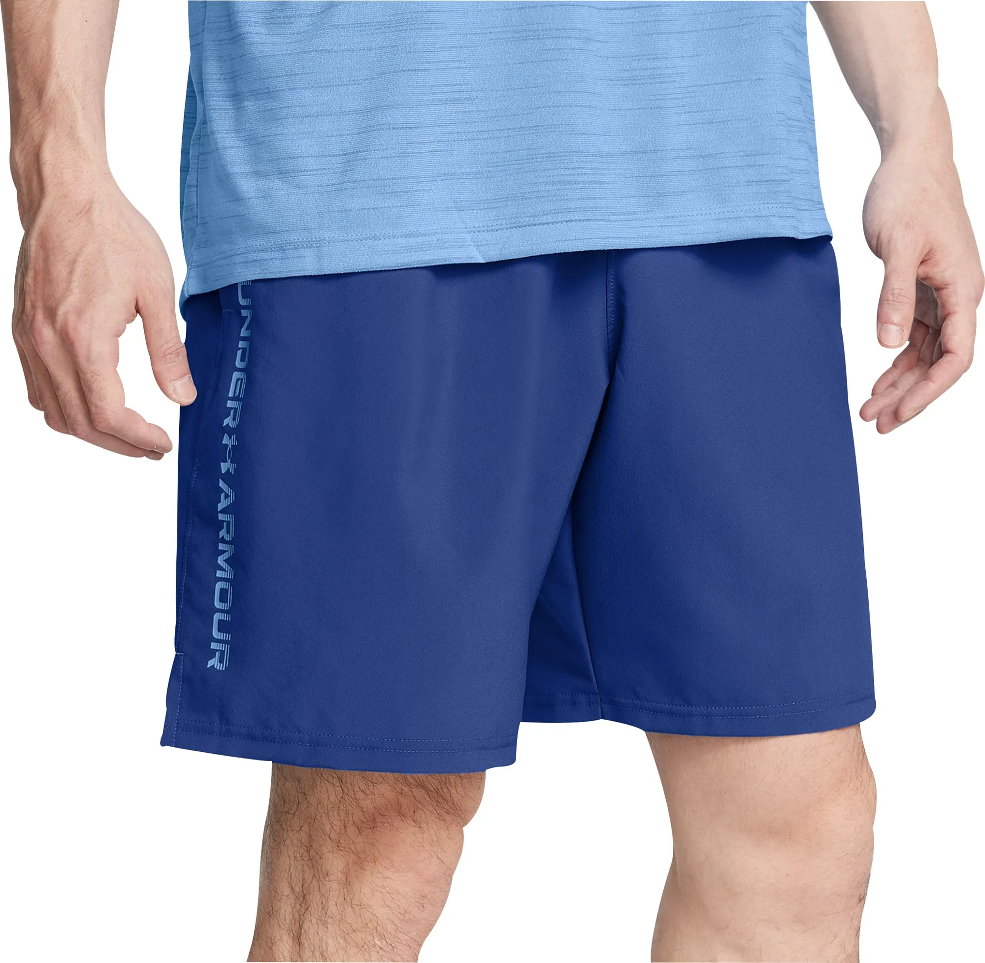 Bekleidung Under Armour Herren Under Armour Tech Woven Wordmark Herren Trainingsshorts - Blau