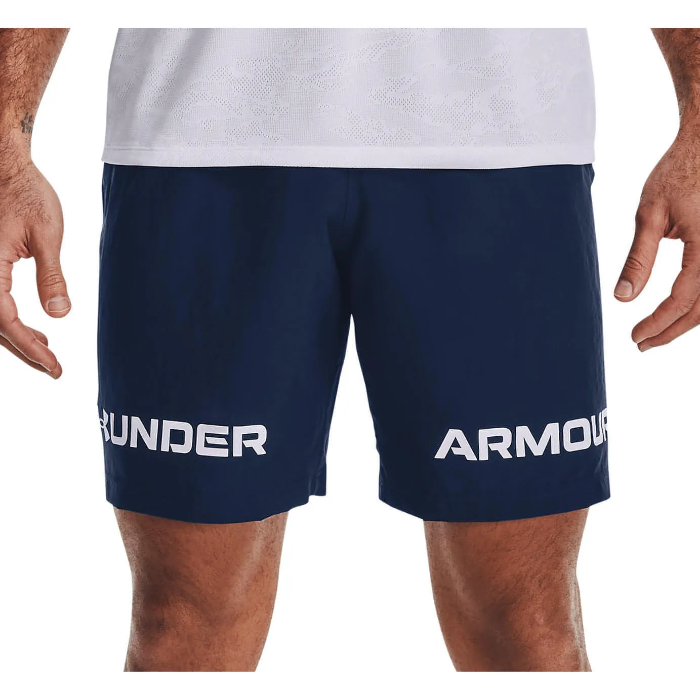 Bekleidung Under Armour Herren Under Armour Woven Graphic Wordmark Herren Trainingsshorts - Marineblau