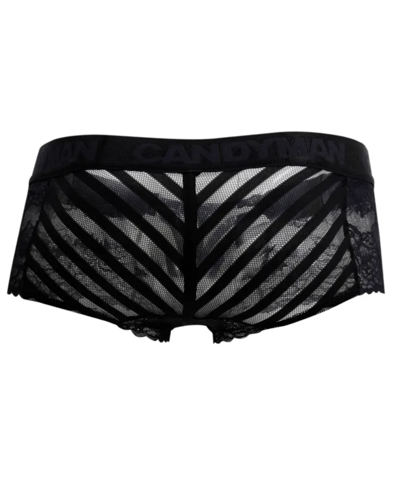 Bekleidung_Candyman_Herrenunterwäsche Candyman 99393x Spitzen-Mesh-Slip Schwarz