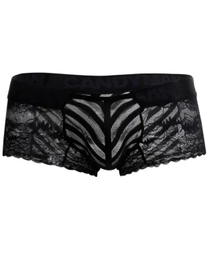 Clothing_Candyman_Mens Underwear Candyman 99393x Lace-mesh Trunks Black