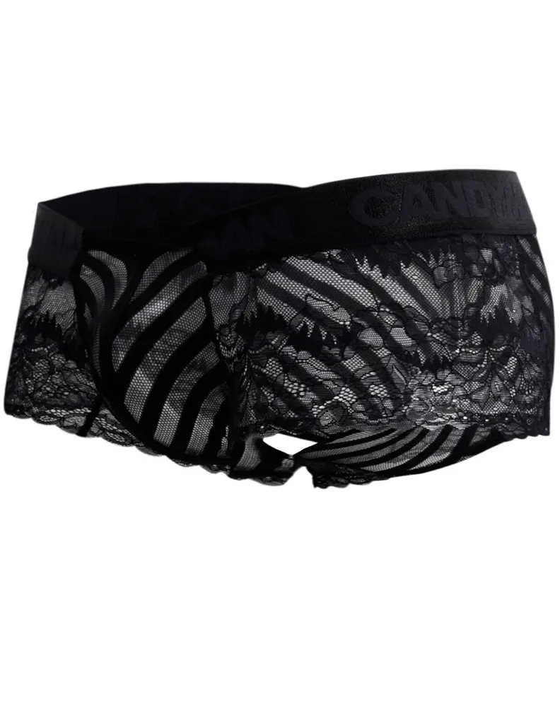 Bekleidung_Candyman_Herrenunterwäsche Candyman 99393x Spitzen-Mesh-Slip Schwarz